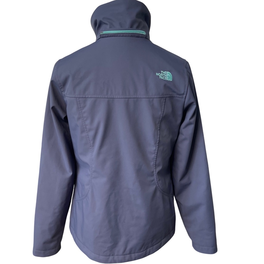 The North Face Apex Softshell Jacket Women S Gray Teal Wind Water‎ Resistant - Picture 4 of 16
